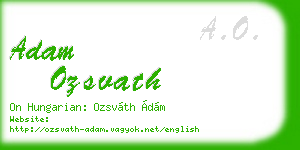 adam ozsvath business card